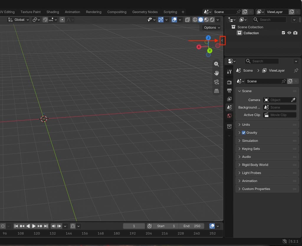 Blender 3D Viewport with the N-panel sidebar opened.